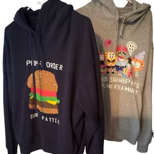 Uniqlo Beige Cotton Hoodie SpongeBob